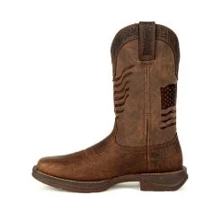 Durango Boots: Men's DDB0314 Brown Rebel Distressed Flag Pull On Square Toe Western Boot 12 Durango Boots: Men's DDB0314 Brown Rebel Distressed Flag Pull On Square Toe Western Boot -Work Shoes Store ddb0314 instep