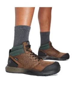 Timberland Pro Boots: Men's A1ZRC Brown Green Reaxion Composite Toe Waterproof Hiker -Work Shoes Store detail tb0a1zrc 214 a 1
