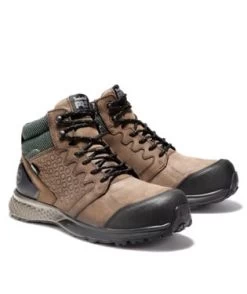 Timberland Pro Boots: Men's A1ZRC Brown Green Reaxion Composite Toe Waterproof Hiker -Work Shoes Store detail tb0a1zrc 214 a 4