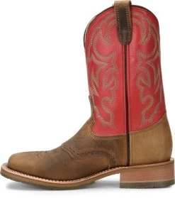 Double H Boots: Men's DH3556 Red Leather USA-Made 11-Inch Cowboy Boots -Work Shoes Store dh3556 500xauto instep