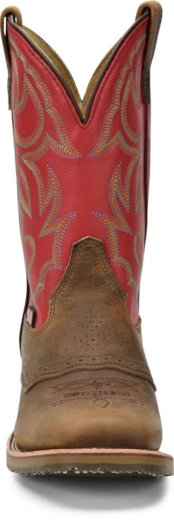 Double H Boots: Men's DH3556 Red Leather USA-Made 11-Inch Cowboy Boots -Work Shoes Store dh3556 500xauto toe