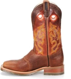 Double H Boots: Men's DH4400 Brown 12" Mickey ICE Roper Domestic Wide Square Toe Cowboy Boot -Work Shoes Store dh4400 500xauto instep