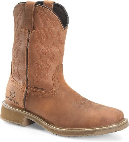 Double H Boots: Men's DH5143 Brown 10" Square Composite Toe Jacob Cowboy Boot 3 Double H Boots: Men's DH5143 Brown 10" Square Composite Toe Jacob Cowboy Boot