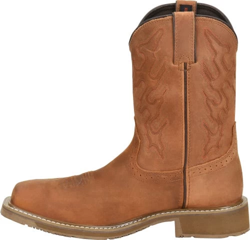 Double H Boots: Men's DH5143 Brown 10" Square Composite Toe Jacob Cowboy Boot 5 Double H Boots: Men's DH5143 Brown 10" Square Composite Toe Jacob Cowboy Boot - Image 3