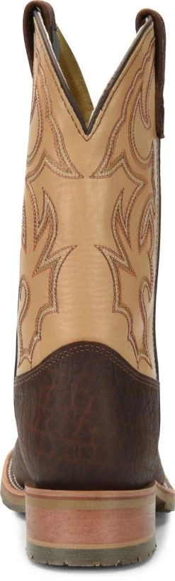 Double H Boots: Men's DH5305 Brown Square Steel Toe Graham 11" ICE Roper Cowboy Boot -Work Shoes Store dh5305 500xauto heel