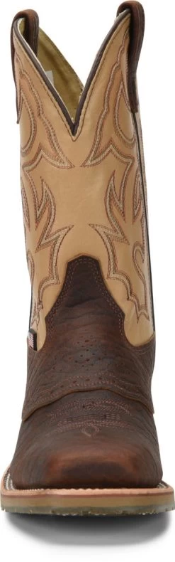 Double H Boots: Men's DH5305 Brown Square Steel Toe Graham 11" ICE Roper Cowboy Boot -Work Shoes Store dh5305 500xauto toe