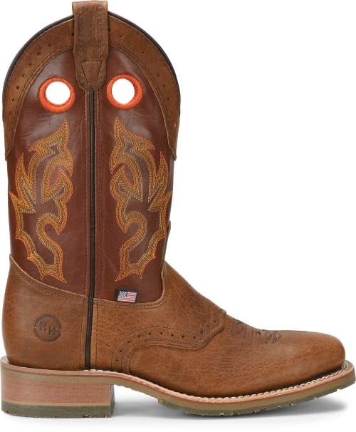 Double H Boots: Men's DH5400 Brown Square Steel Toe ICE Roper 13" Pull On Cowboy Boot 4 Double H Boots: Men's DH5400 Brown Square Steel Toe ICE Roper 13" Pull On Cowboy Boot - Image 2