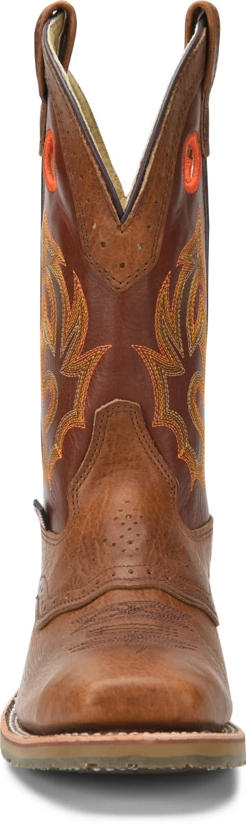 Double H Boots: Men's DH5400 Brown Square Steel Toe ICE Roper 13" Pull On Cowboy Boot 7 Double H Boots: Men's DH5400 Brown Square Steel Toe ICE Roper 13" Pull On Cowboy Boot - Image 5