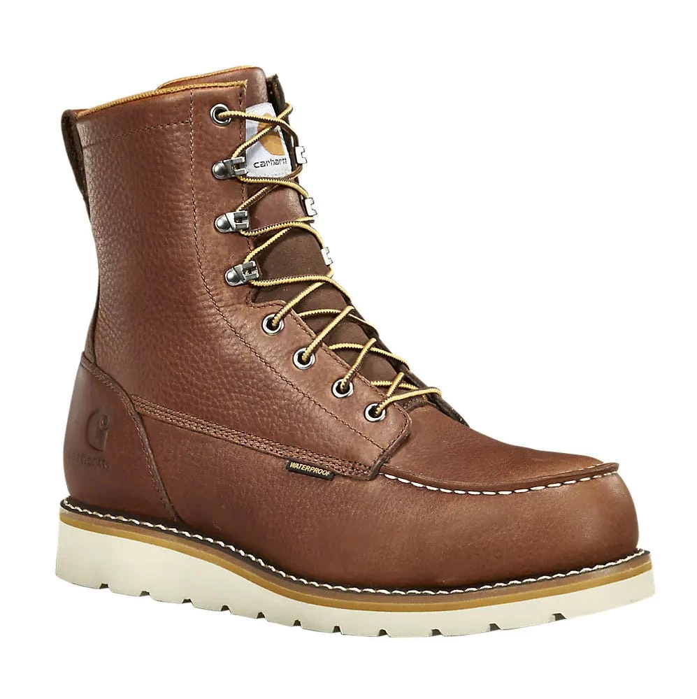 Black Diamond Boots: Men's FW8275 Red Brown 8" Moc Toe Waterproof Wedge Boot 3 Black Diamond Boots: Men's FW8275 Red Brown 8" Moc Toe Waterproof Wedge Boot