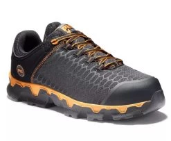 Timberland Pro Shoes: Men's A1B6S Black Orange PowerTrain Sport Alloy Toe Athletic Work Shoes