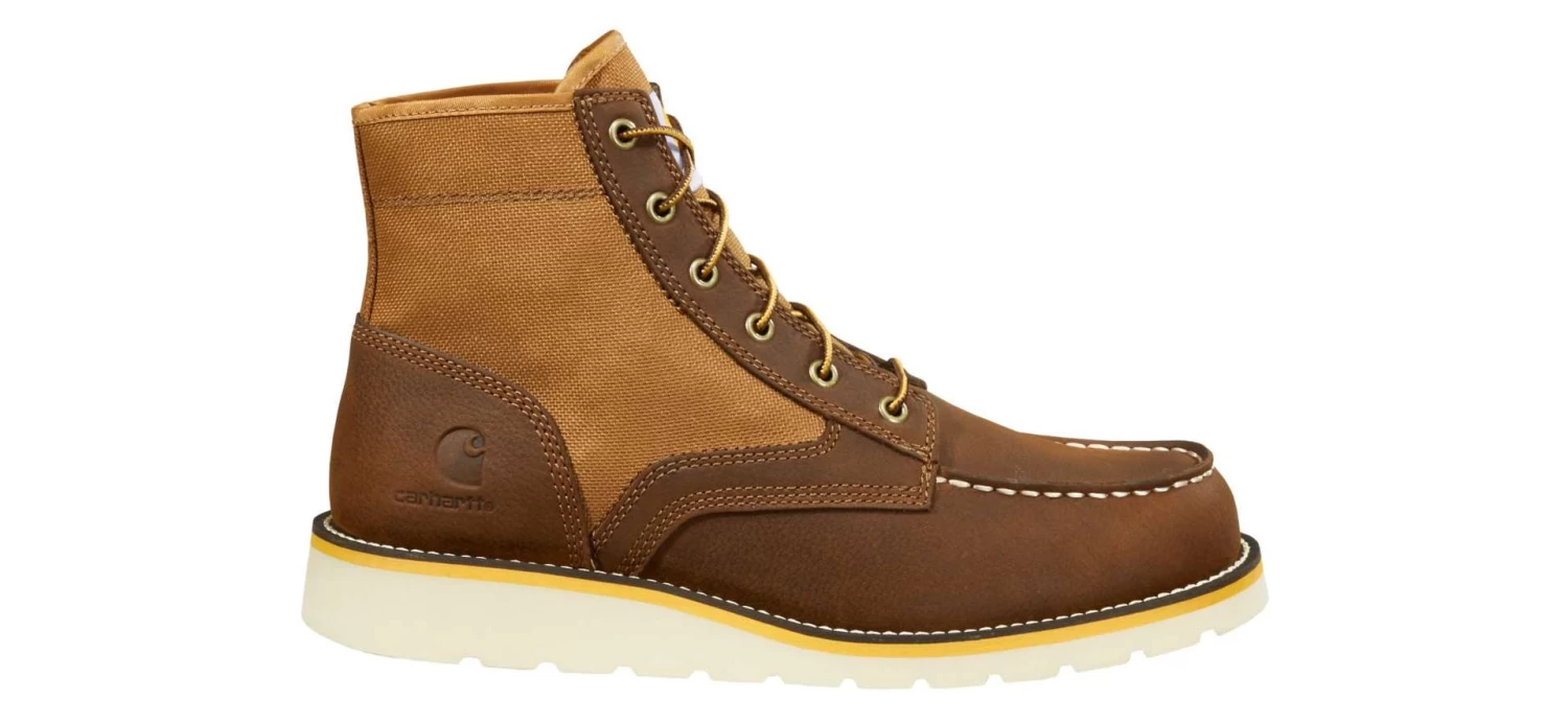 Carhartt Boots: Men's FW6035-M Brown Leather And Nylon 6-Inch Soft Toe Wedge Work Boot 4 Carhartt Boots: Men's FW6035-M Brown Leather And Nylon 6-Inch Soft Toe Wedge Work Boot - Image 2