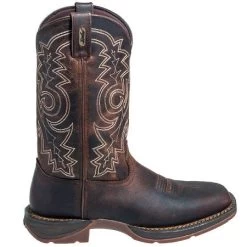 Durango Boots: Men's Brown Rebel DB4443 Leather Square Toe Cowboy Boots -Work Shoes Store durango db4443 o 01