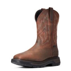 Ariat Boots: Men's 10033991 Dark Brown Big Rig Waterproof Work Boot -Work Shoes Store f20 mns work 10033991 3 4 front