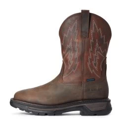Ariat Boots: Men's 10033991 Dark Brown Big Rig Waterproof Work Boot -Work Shoes Store f20 mns work 10033991 side