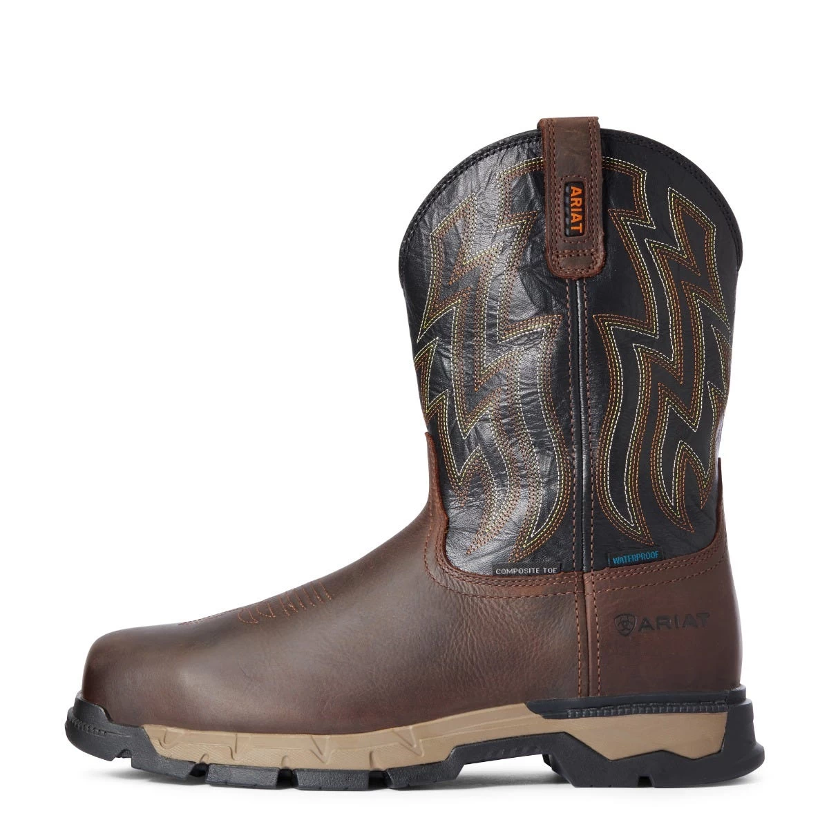 Ariat Boots: Men's 10034157 Dark Brown Rebar Flex Western Waterproof Composite Toe Work Boot 5 Ariat Boots: Men's 10034157 Dark Brown Rebar Flex Western Waterproof Composite Toe Work Boot - Image 3