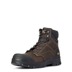 Ariat Boots: Men's 10034673 Dark Brown 6" Treadfast Waterproof Steel Toe Work Boot -Work Shoes Store f20 mns work 10034673 3 4 front