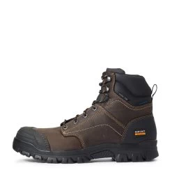 Ariat Boots: Men's 10034673 Dark Brown 6" Treadfast Waterproof Steel Toe Work Boot -Work Shoes Store f20 mns work 10034673 side