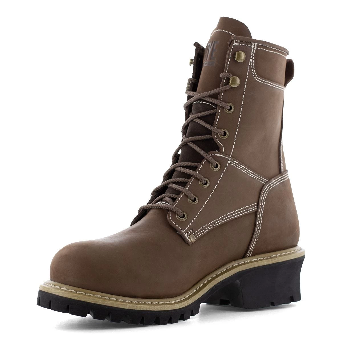 Frye Boots: Men's FR40202 Steel Toe Dark Brown 8" Waterproof Logger Work Boot 4 Frye Boots: Men's FR40202 Steel Toe Dark Brown 8" Waterproof Logger Work Boot - Image 2