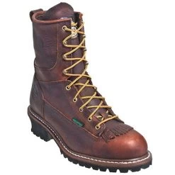 Georgia Boots: Men's Brown G7313 Waterproof EH Steel Toe Logger Boots -Work Shoes Store g7313st georgiap 01