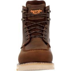Georgia Boots: Men's GB00592 Brown Nano Composite Toe AMP LT Wedge Moc Toe Waterproof Work Boot -Work Shoes Store gb00592 front
