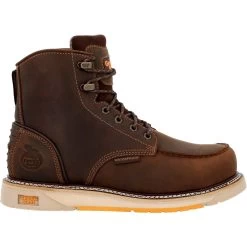 Georgia Boots: Men's GB00592 Brown Nano Composite Toe AMP LT Wedge Moc Toe Waterproof Work Boot -Work Shoes Store gb00592 profile