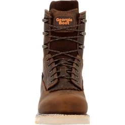 Georgia Boots: Men's GB00593 Brown Plain Toe AMP LT Wedge Waterproof Lace To Toe Work Boot 12 Georgia Boots: Men's GB00593 Brown Plain Toe AMP LT Wedge Waterproof Lace To Toe Work Boot -Work Shoes Store gb00593 front