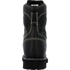 Georgia Boots: Men's GB00603 Black Plain Toe 8" USA Made Logger Waterproof Work Boot -Work Shoes Store gb00603 back