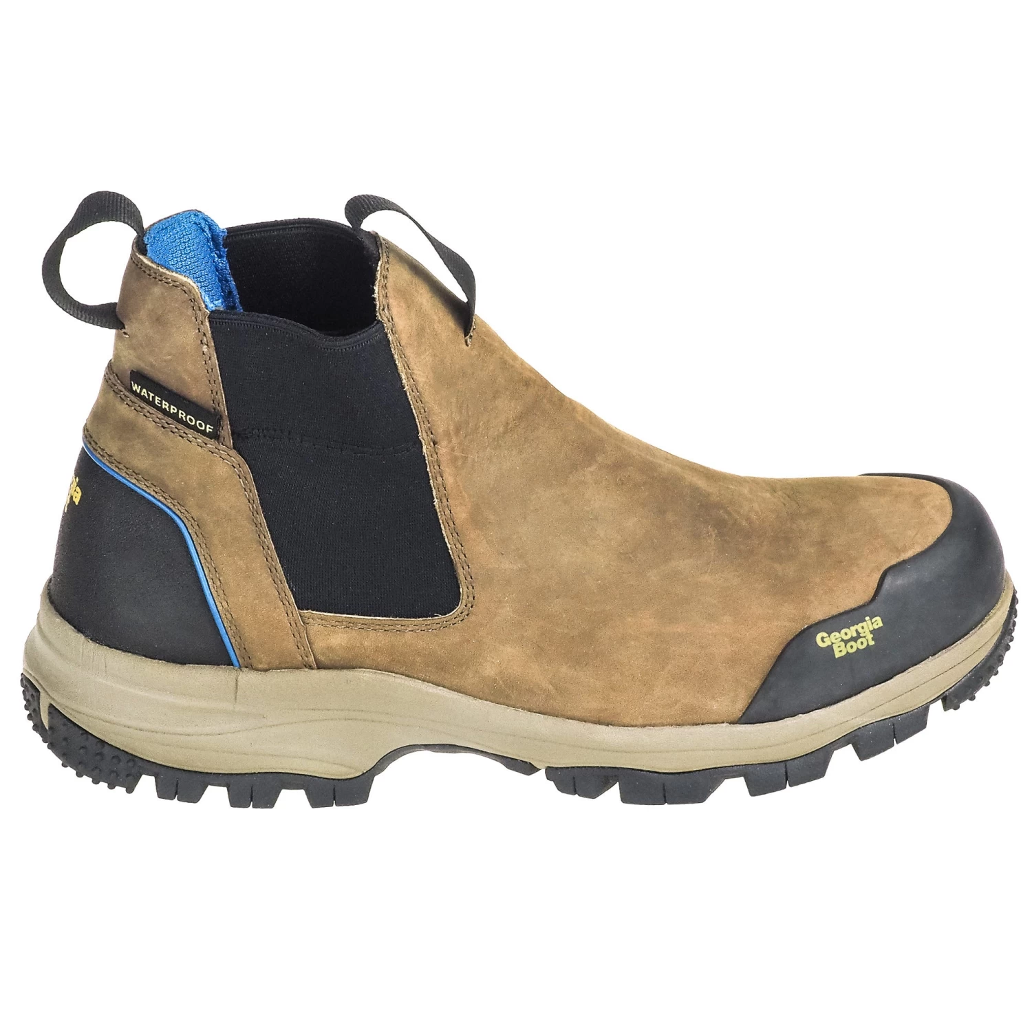 Georgia Boots: Waterproof Non-Metallic Men's GB00106 Brown Blue Collar Chelsea Romeo Boots 6 Georgia Boots: Waterproof Non-Metallic Men's GB00106 Brown Blue Collar Chelsea Romeo Boots - Image 4