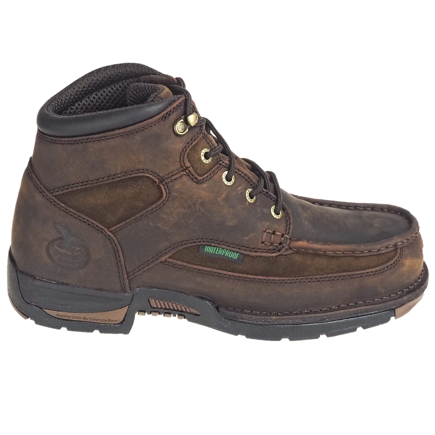 Georgia Boots: Waterproof Steel Toe G7603 Men's Brown Athens EH 6-Inch Moc-Toe Work Boots 6 Georgia Boots: Waterproof Steel Toe G7603 Men's Brown Athens EH 6-Inch Moc-Toe Work Boots - Image 4