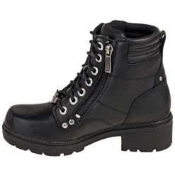 Harley Davidson Boots: Women's D83877 Zip Up Black Motorcycle Boots -Work Shoes Store harley davidson d83877 i 01