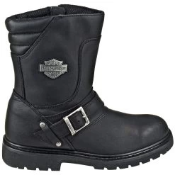 Harley Davidson Boots: Men's Black 95194 Booker Side Zip Boots -Work Shoes Store harley davidson d95194 t 01 5