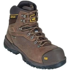 Caterpillar Boots: Men's Brown 89940 Diagnostic HI Insulated Waterproof Steel Toe Hiking Boots -Work Shoes Store image 78125 1