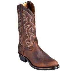 Double H Boots: Men's 2282 Brown Safety Toe USA-Made Cowboy Work Boots -Work Shoes Store image 80214