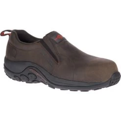 Merrell Shoes: Men's J099319 Brown Jungle Moc Composite Toe Slip Resistant Slip On Work Shoe -Work Shoes Store j099319 1
