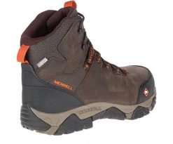 Merrell Boots: Men's J15735 Brown Orange Phaserbound Composite Toe Waterproof Work Hiker -Work Shoes Store j15735 1