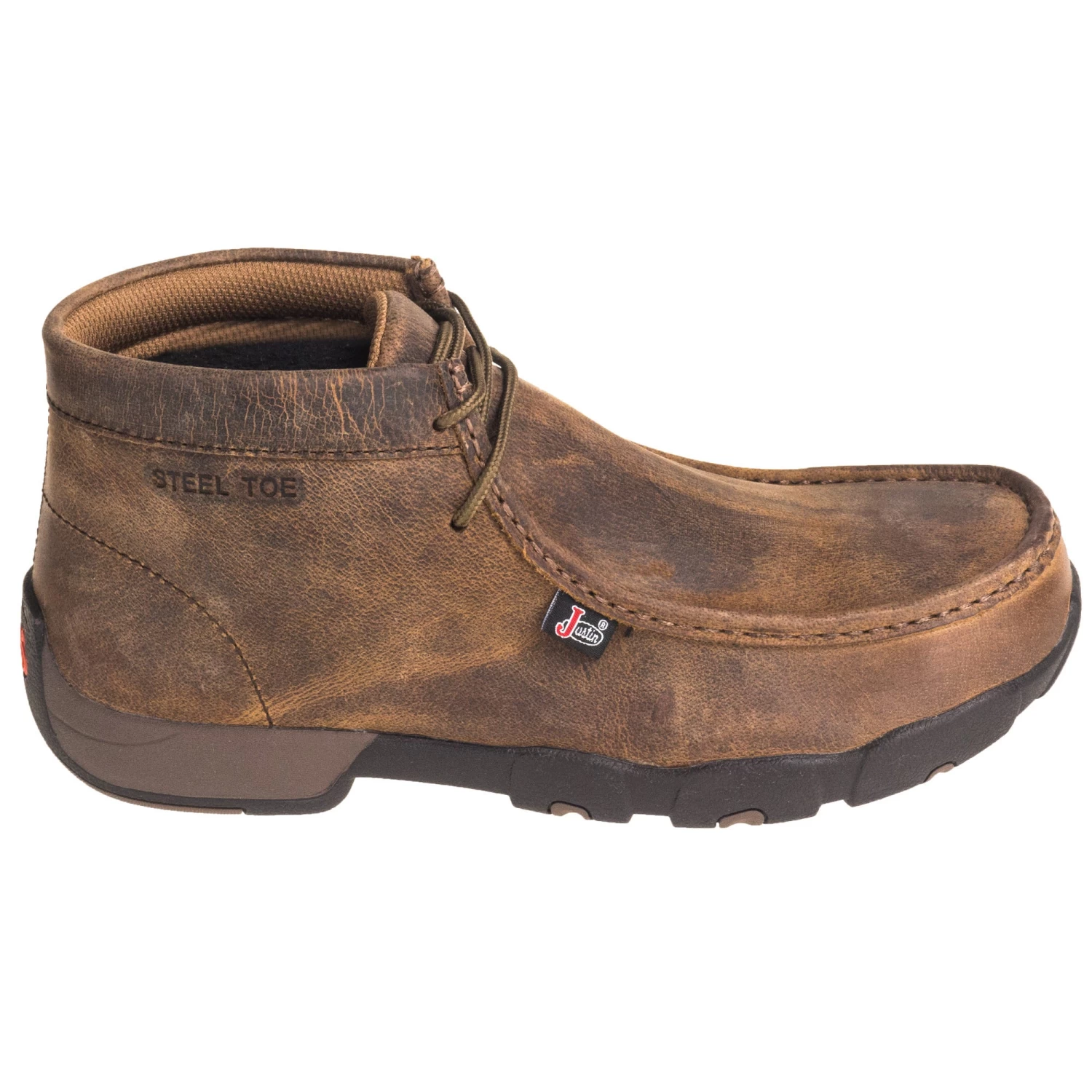 Justin Boots: Men's 235 Dark Brown Steel Moc Toe EH Work Boots 6 Justin Boots: Men's 235 Dark Brown Steel Moc Toe EH Work Boots - Image 4
