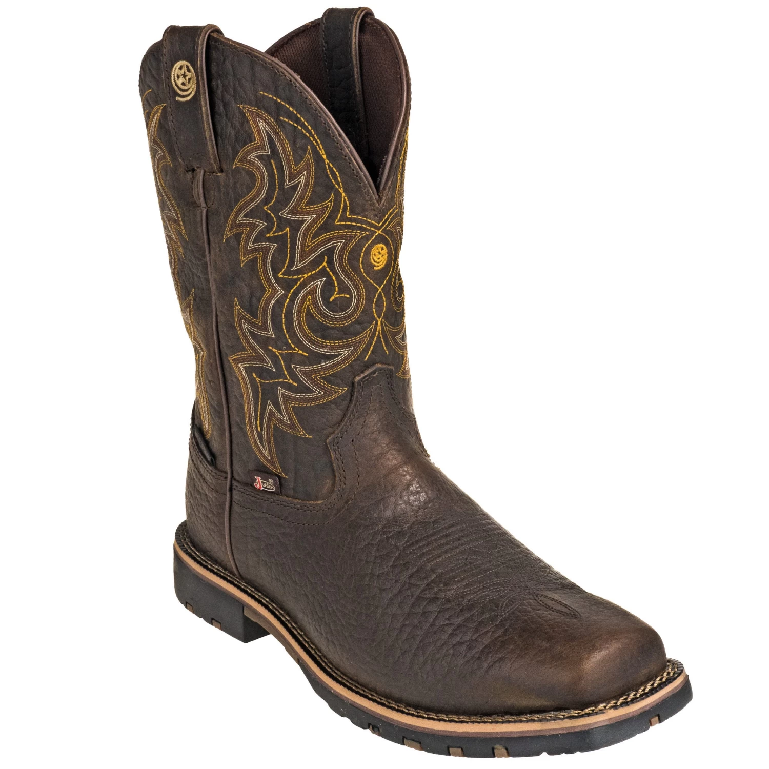 Justin Boots: Brown GR9050 Men's Waterproof George Strait Fireman Cowboy Boots 5 Justin Boots: Brown GR9050 Men's Waterproof George Strait Fireman Cowboy Boots - Image 3