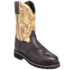 Justin Boots: Men's SE4661 Brown Stampede Steel Toe Cowboy Boots 11 Justin Boots: Men's SE4661 Brown Stampede Steel Toe Cowboy Boots -Work Shoes Store justin wk4661 p 01