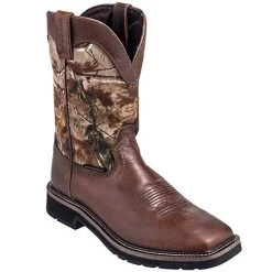 Justin Boots: Men's SE4676 RealTree Square Toe Cowboy Boots -Work Shoes Store justin wk4676 p 01