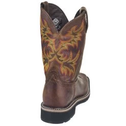 Justin Boots: Men's SE4681 Brown Square Toe Stampede Boots -Work Shoes Store justin wk4681 080 b 01