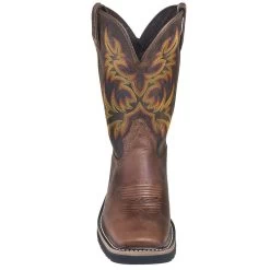 Justin Boots: Men's SE4681 Brown Square Toe Stampede Boots -Work Shoes Store justin wk4681 080 f 01