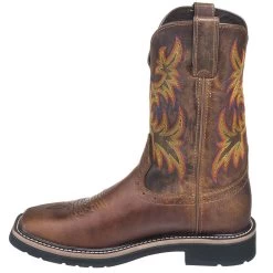 Justin Boots: Men's SE4681 Brown Square Toe Stampede Boots -Work Shoes Store justin wk4681 080 i 01