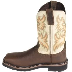 Justin Boots: Men's SE4684 Steel Toe EH White Cowhide 11-Inch Cowboy Work Boots -Work Shoes Store justin wk4684 i 01