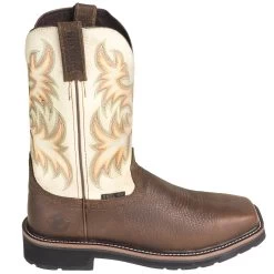 Justin Boots: Men's SE4684 Steel Toe EH White Cowhide 11-Inch Cowboy Work Boots -Work Shoes Store justin wk4684 o 01