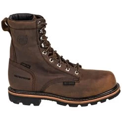 Justin Boots: Men's WK630 Brown Waterproof Composite Toe Met Guard Boots -Work Shoes Store justin wk630 o 01 1