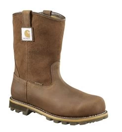 Carhartt Boots: Men's CMP1053 Brown Waterproof Slip Resistant Wellington Work Boot -Work Shoes Store o65oohua