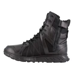 Reebok Boots: Men's RB3455 Black Soft Toe 8" Trailgrip Tactical Waterproof Insulated Side Zipper Work Boot -Work Shoes Store rb3455 04edit