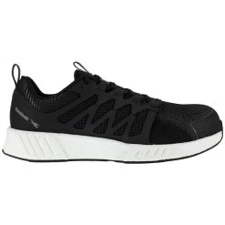 Reebok Shoes: Women's RB413 Black White Fusion Flexweave Composite Toe Slip Resistant Athletic Work Shoe