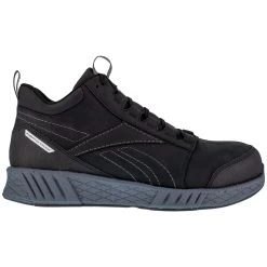 Reebok Shoes: Men's RB4302 Black Grey Fusion Formidable Mid Composite Toe ESD Slip Resistant Athletic Shoe