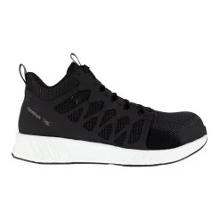 Reebok Shoes: Men's RB4316 Black White Fusion Flexweave Mid Composite Toe Slip Resistant Athletic Work Shoe